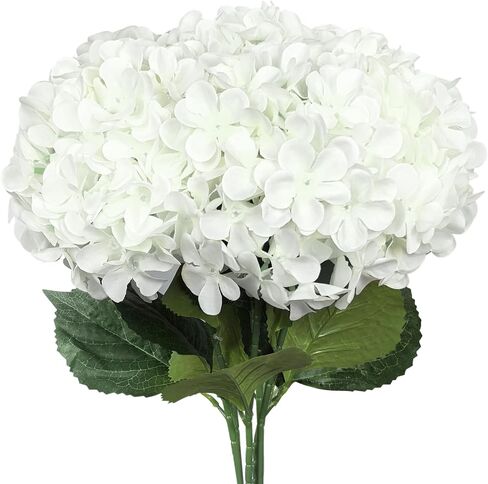 Subacy 6 PCS Artificial Hydrangea Flowers, Faux Silk Hydrangea with Long Stems, Home Wedding Decor, Table Centerpieces, Party Decorations(Caramel) in Saudi Arabia