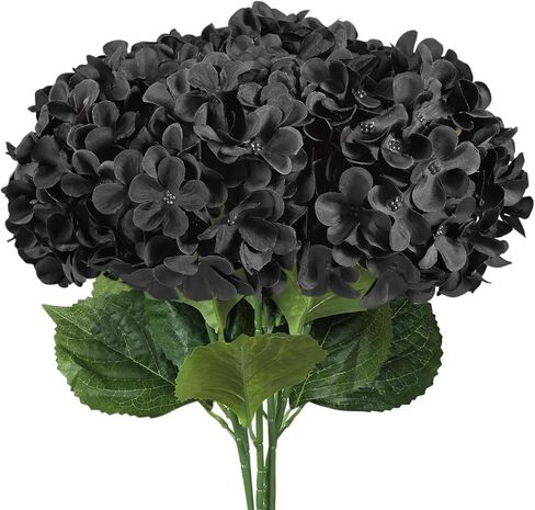 Subacy 6 PCS Artificial Hydrangea Flowers, Faux Silk Hydrangea with Long Stems, Home Wedding Decor, Table Centerpieces, Party Decorations(Caramel) in Saudi Arabia