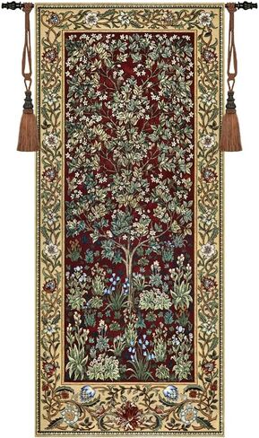 Aubelin Tapestry GREEN William Morris Tree of Life Fine Art Tapestry Wall Hanging 100% Cotton Size 28"x63" in Saudi Arabia
