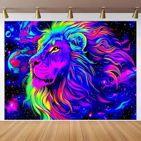 BlissYard Blacklight نسيج يونيكورن الخيال ديكور 78x59 بوصة النيون فراشة الغابات توهج في خلفية داكنة Blacklight نسيج المجرة مشهد الحصان لغرفة النوم الجدار شنقا غرفة الحفلات غرفة الفتيات الفن in Kuwait