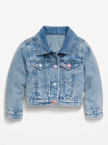 سترة جينز قصيرة من Old Navy للفتيات الصغيرات - غسيل خفيف in Kuwait