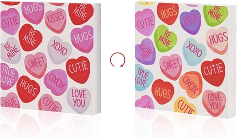 Smile Valentine's Day Wooden Decor, Happy Valentine's Day Heart - Shaped Ornament with Buffalo Plaid Bow, Valentine indoor Decoration in Saudi Arabia