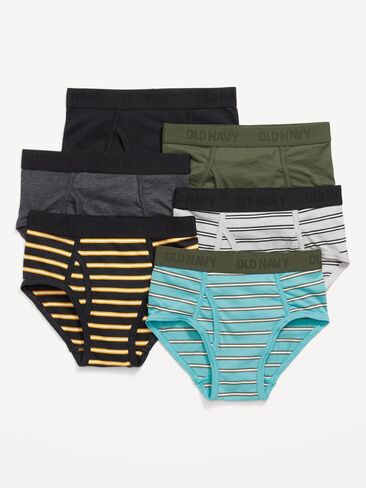 Old Navy Underwear Briefs Variety 6-Pack for Boys - Gray Stripe in Saudi Arabia