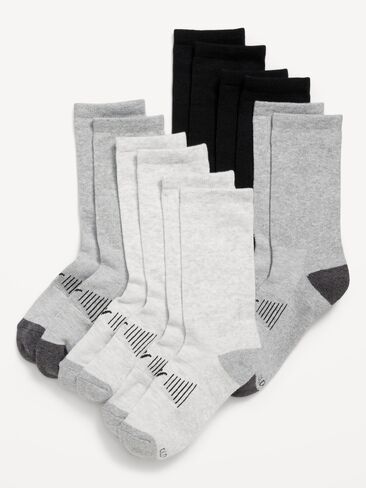 Old Navy Gender-Neutral Crew Go-Dry Socks 6-Pack for Kids - Gray in Saudi Arabia