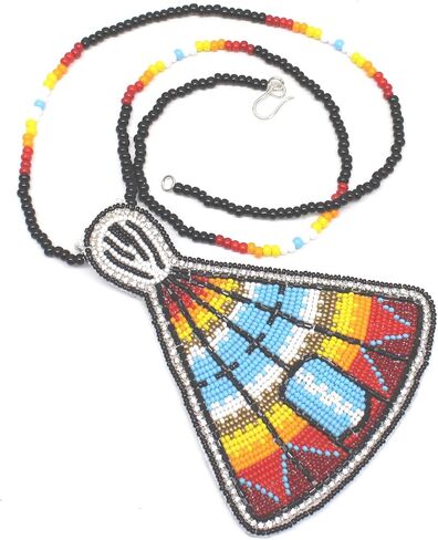 Handmade Beaded Tepee Necklace and Earrings Set, 17 Inch Drop, Multicolor with Czech Beads in Saudi Arabia