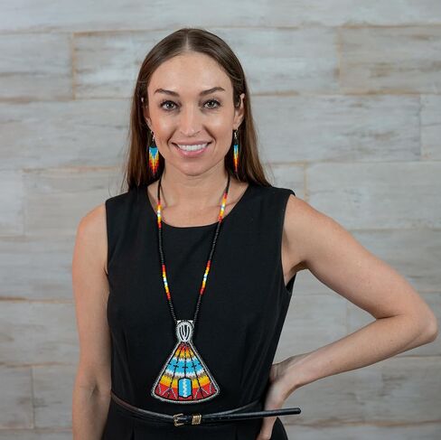 Handmade Beaded Tepee Necklace and Earrings Set, 17 Inch Drop, Multicolor with Czech Beads in Saudi Arabia