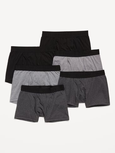 Old Navy Solid Boxer-Brief Underwear 6-Pack for Boys - Black Heather in Saudi Arabia
