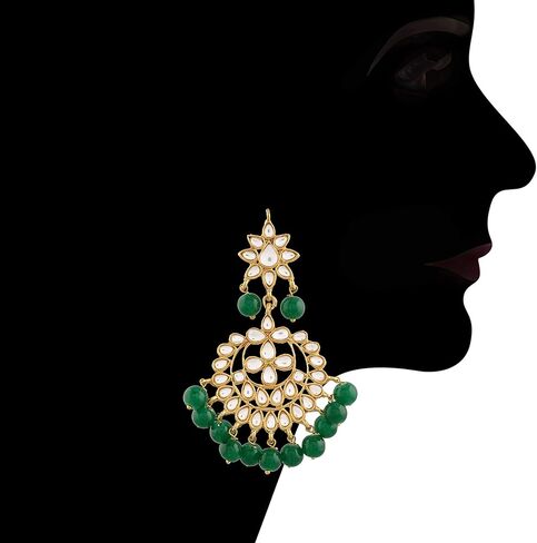 I Jewels Gold Plated Indian Wedding Bollywood Designer Stylish Pearl Kundan Choker Necklace Set Jewelry for Women in Saudi Arabia