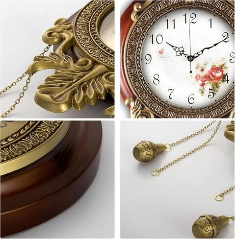 Aero Snail Large Size Retro Vintage Imperial Style Elegant Silent Wood Metal Wall Clock with Swinging Pendulum in Saudi Arabia