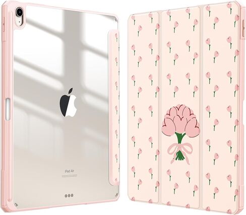 Fintie Hybrid Slim Case لـ iPad Air 13 بوصة (M3) 2025 ، (M2) 2024-[حامل قلم رصاص مدمج] غطاء مقاوم للصدمات مع قذيفة شفافة واضحة ، أرجوانية لامعة in Kuwait