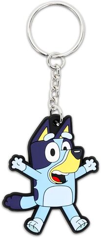 Bluey Keychain Set - Bundle with Deluxe Rubber Character Figure Keyring Plus Decals | Bluey Key Ring for Backpack, Purse, Bag, More in Saudi Arabia