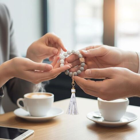 رمادي سيليكون الخرز الجلود شرابة المعصم حلقة رئيسية سوار حلقة رئيسية in Saudi Arabia