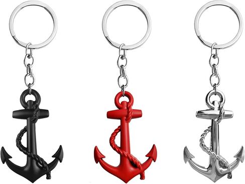 سلسلة مفاتيح AiliStar AiiStar Anchor Keychain فضية مع حلقة لحقائب الظهر والأمتعة in Saudi Arabia
