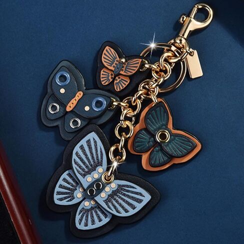 JTMY Stylish Leather Butterfly Keychain Charm Garden Insect Key Ring for Women Girls Bags Handbags Purses Belt Accessories in Saudi Arabia