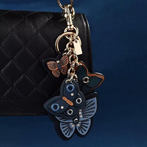 JTMY Stylish Leather Butterfly Keychain Charm Garden Insect Key Ring for Women Girls Bags Handbags Purses Belt Accessories in Saudi Arabia