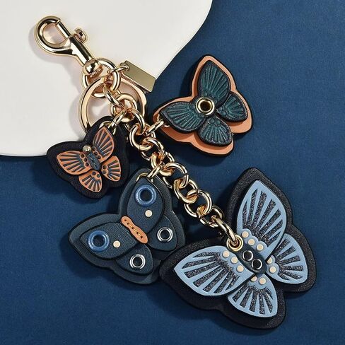 JTMY Stylish Leather Butterfly Keychain Charm Garden Insect Key Ring for Women Girls Bags Handbags Purses Belt Accessories in Saudi Arabia