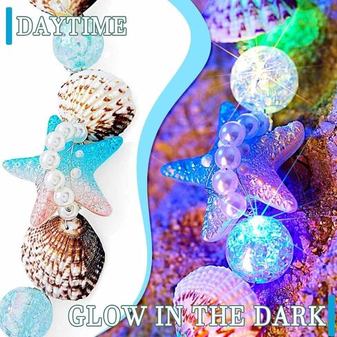 Fstrend Boho Starfish Shell Choker Necklace Light Up White Pearl Beach Chain Seashell Led Necklaces for Women in Saudi Arabia