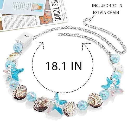 Fstrend Boho Starfish Shell Choker Necklace Light Up White Pearl Beach Chain Seashell Led Necklaces for Women in Saudi Arabia