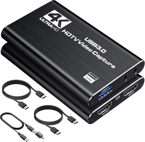 avedio links USB3.0 Video Capture Card with PD 100W, HDMI to USB/USB C Capture Card 1080P 60FPS for Streaming, Game Recording, Live Broadcast, Compatible with Switch, PS5, PS4 in Saudi Arabia