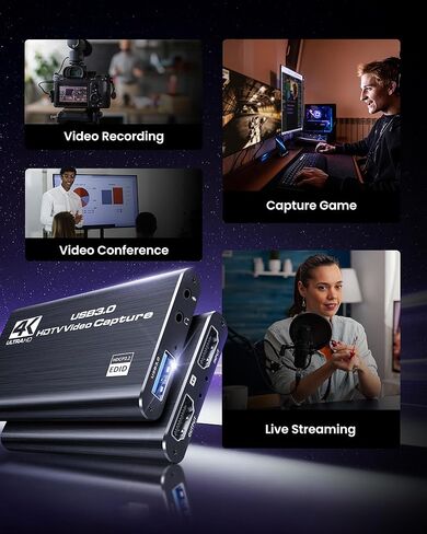 avedio links USB3.0 Video Capture Card with PD 100W, HDMI to USB/USB C Capture Card 1080P 60FPS for Streaming, Game Recording, Live Broadcast, Compatible with Switch, PS5, PS4 in Saudi Arabia