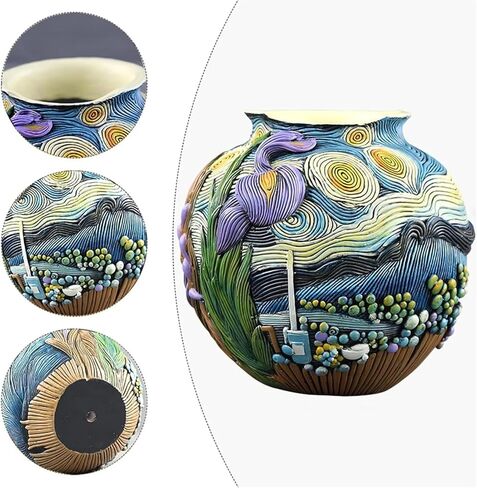 Starry Night Vase Plant Pot Unique Planters for Indoor Plants and Outdoor Plants - Unique Plant Pots and Vases for Home Decor Pot Comes with a Drainage Hole in Saudi Arabia