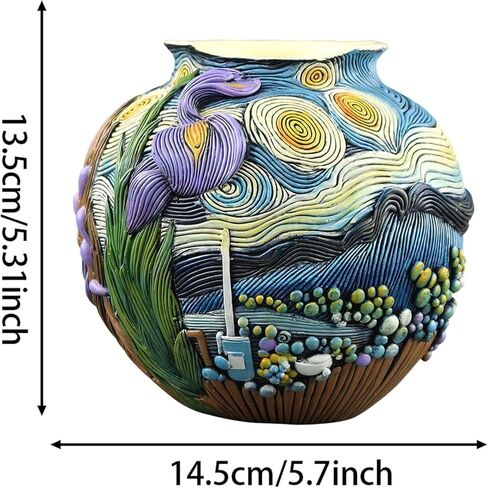 Starry Night Vase Plant Pot Unique Planters for Indoor Plants and Outdoor Plants - Unique Plant Pots and Vases for Home Decor Pot Comes with a Drainage Hole in Saudi Arabia