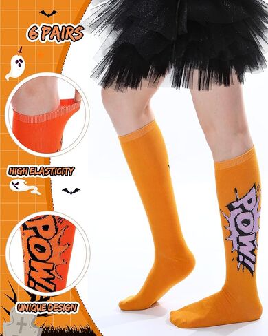 Syhood 6 Pairs Hero Punch Pow Knee High Sock Carnival Prizes Baseball Party Favors School 100 Days of School Gift Decorations in Saudi Arabia
