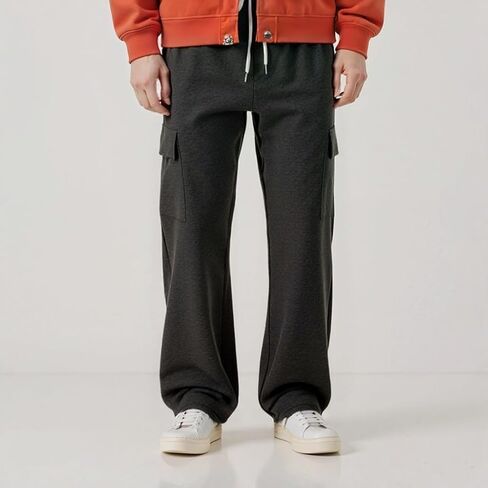Men's Casual Cargo Pants Elastic Waist Drawstring Jogger Pant Athletic Joggers Sweatpant with Pockets in Saudi Arabia