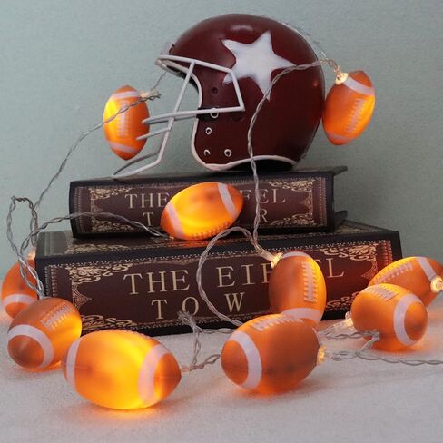 Yayfazy Football Decor String Lights, 6.5ft 10LED Light Up Football Decorations Battery Operated for Sports Theme Party, Christmas Fall Football Ornaments, Birthday Gifts for Boys, Son, Grandson in Saudi Arabia