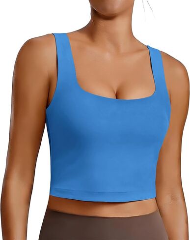 PINSPARK Sports Bra for Women Square Neck Longline Tank Top with Built in Bra in Saudi Arabia