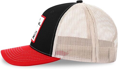 Keep on Truckin' Funny Embroidered Patch Trucker Hat, Retro Vintage Baseball Cap for Men & Women, Breathable Mesh Snapback, Black/Red/White, for Truck Drivers in Saudi Arabia