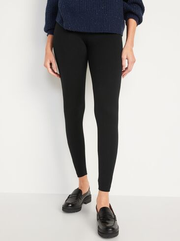 Old Navy High-Waisted Jersey Fashion Layering Leggings - Black Jack in Kuwait