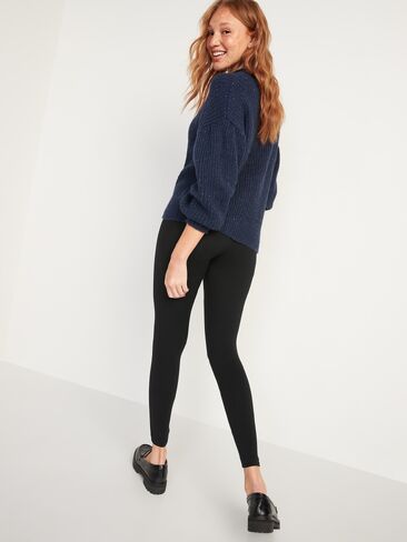 Old Navy High-Waisted Jersey Fashion Layering Leggings - Black Jack in Kuwait