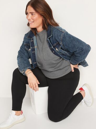 Old Navy High-Waisted Jersey Fashion Layering Leggings - Black Jack in Kuwait