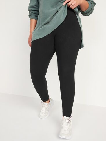 Old Navy High-Waisted Jersey Fashion Layering Leggings - Black Jack in Kuwait