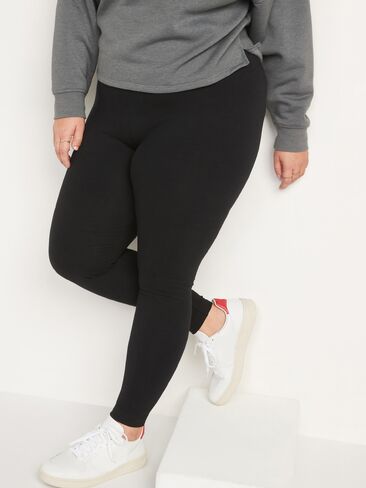 Old Navy High-Waisted Jersey Fashion Layering Leggings - Black Jack in Kuwait
