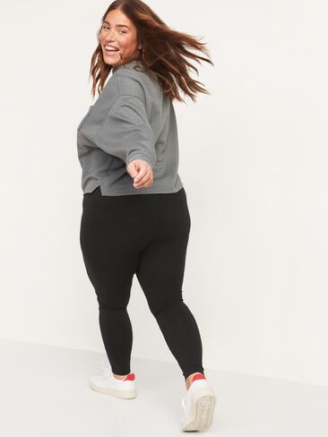 Old Navy High-Waisted Jersey Fashion Layering Leggings - Black Jack in Kuwait