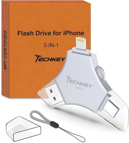 محرك أقراص USB 3.0 فلاش 64 جيجا بايت لجهاز iPhone ، 3in1 عصا تخزين حارس مرمى الصور الخارجي لالتقاط الصور/الفيديو/البيانات الاحتياطية ، V4.46HIGH in Kuwait