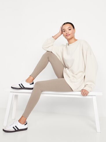 Old Navy High-Waisted Jersey Fashion Layering Leggings - Malted in Kuwait