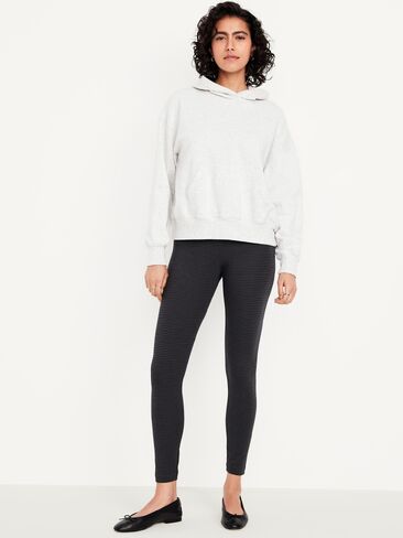Old Navy High-Waisted Jersey Fashion Layering Leggings - Gray Houndstooth in Kuwait