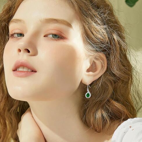 Lvoryance 1.5CT Gemstone Earrings for Women 925 Sterling Silver 6mm * 9mm Pear Cut Birthstone Drop Dangle Earrings in Saudi Arabia