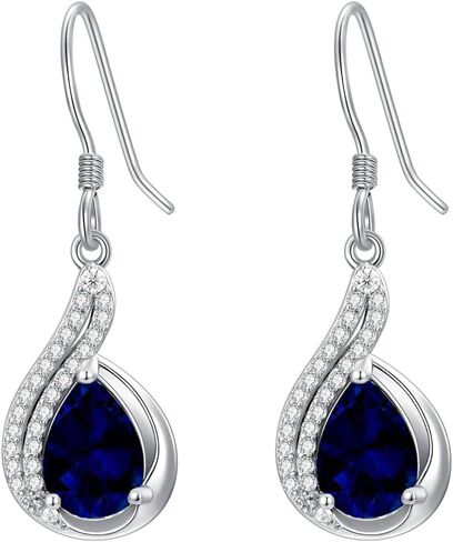 Lvoryance 1.5CT Gemstone Earrings for Women 925 Sterling Silver 6mm * 9mm Pear Cut Birthstone Drop Dangle Earrings in Saudi Arabia