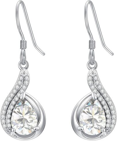 Lvoryance 1.5CT Gemstone Earrings for Women 925 Sterling Silver 6mm * 9mm Pear Cut Birthstone Drop Dangle Earrings in Saudi Arabia