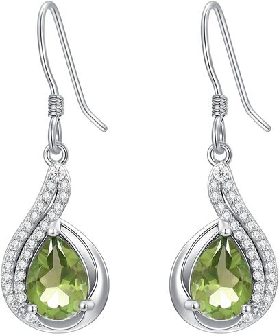 Lvoryance 1.5CT Gemstone Earrings for Women 925 Sterling Silver 6mm * 9mm Pear Cut Birthstone Drop Dangle Earrings in Saudi Arabia