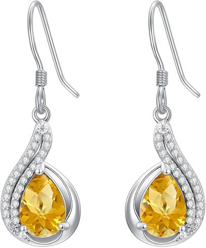 Lvoryance 1.5CT Gemstone Earrings for Women 925 Sterling Silver 6mm * 9mm Pear Cut Birthstone Drop Dangle Earrings in Saudi Arabia