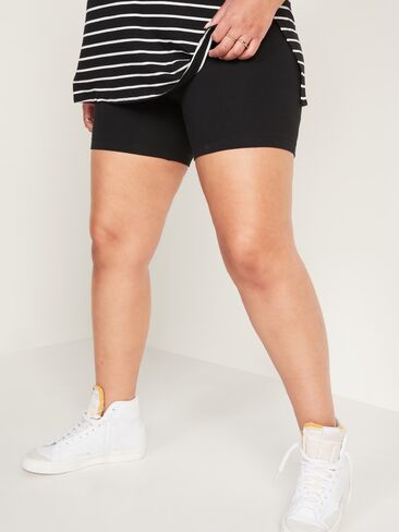 Old Navy High-Waisted Jersey Biker Shorts -- 6-inch inseam - Black Jack in Kuwait