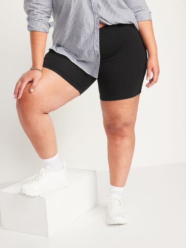Old Navy High-Waisted Jersey Biker Shorts -- 6-inch inseam - Black Jack in Kuwait