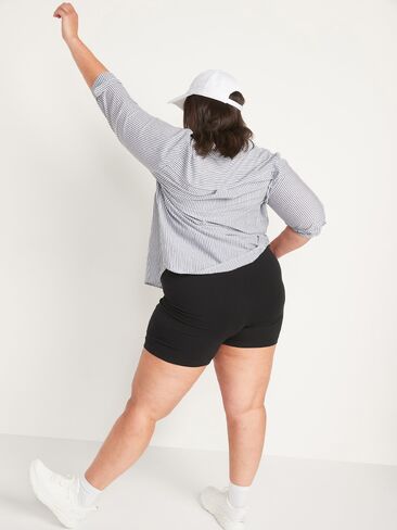 Old Navy High-Waisted Jersey Biker Shorts -- 6-inch inseam - Black Jack in Kuwait