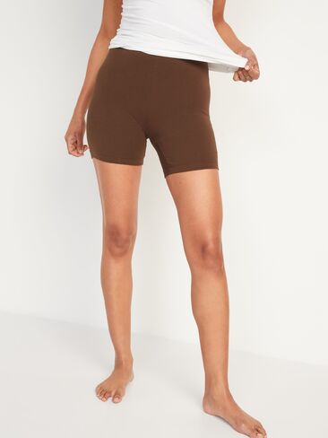 Old Navy High-Waisted Jersey Biker Shorts -- 6-inch inseam - Dark Walnut in Kuwait