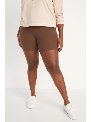 Old Navy High-Waisted Jersey Biker Shorts -- 6-inch inseam - Dark Walnut in Kuwait